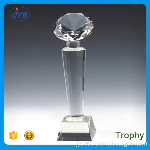 hot sale crystal awards trophyu cup in diamond shaped